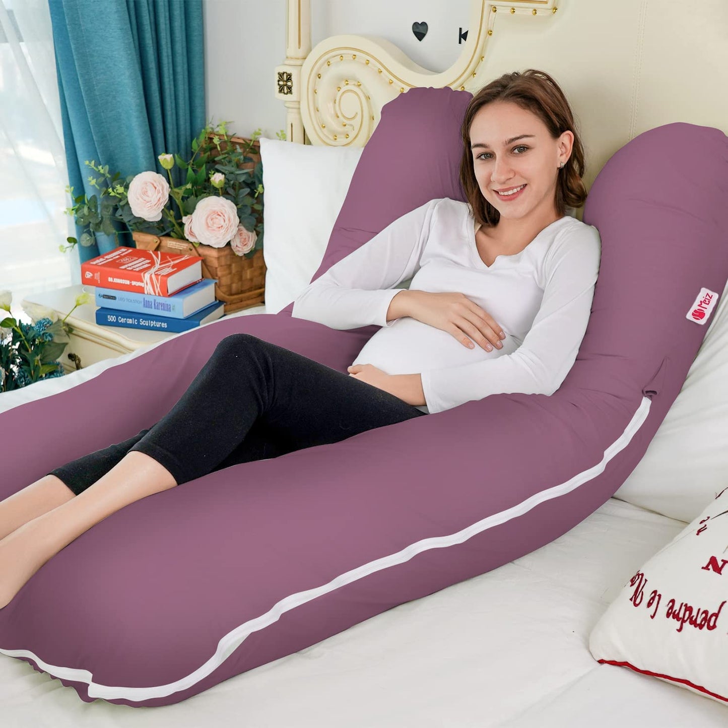 Pregnancy Support Pillow / Maternity Pillow / Sleeping Support Pillow Dark Purple