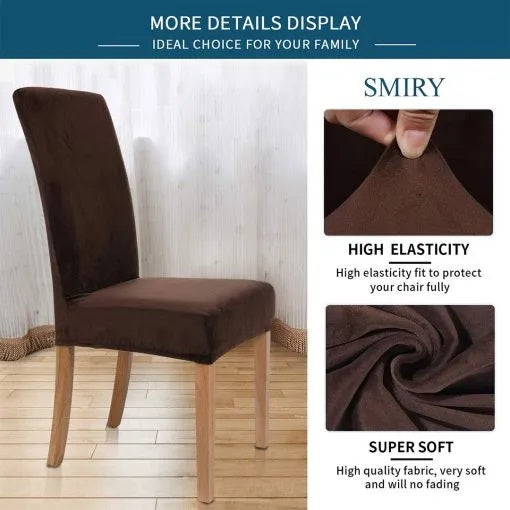 Flexible Jersey Cotton Chair Covers-Chocolate Brown