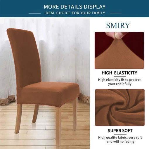 Flexible Jersey Cotton Chair Covers- Caramel