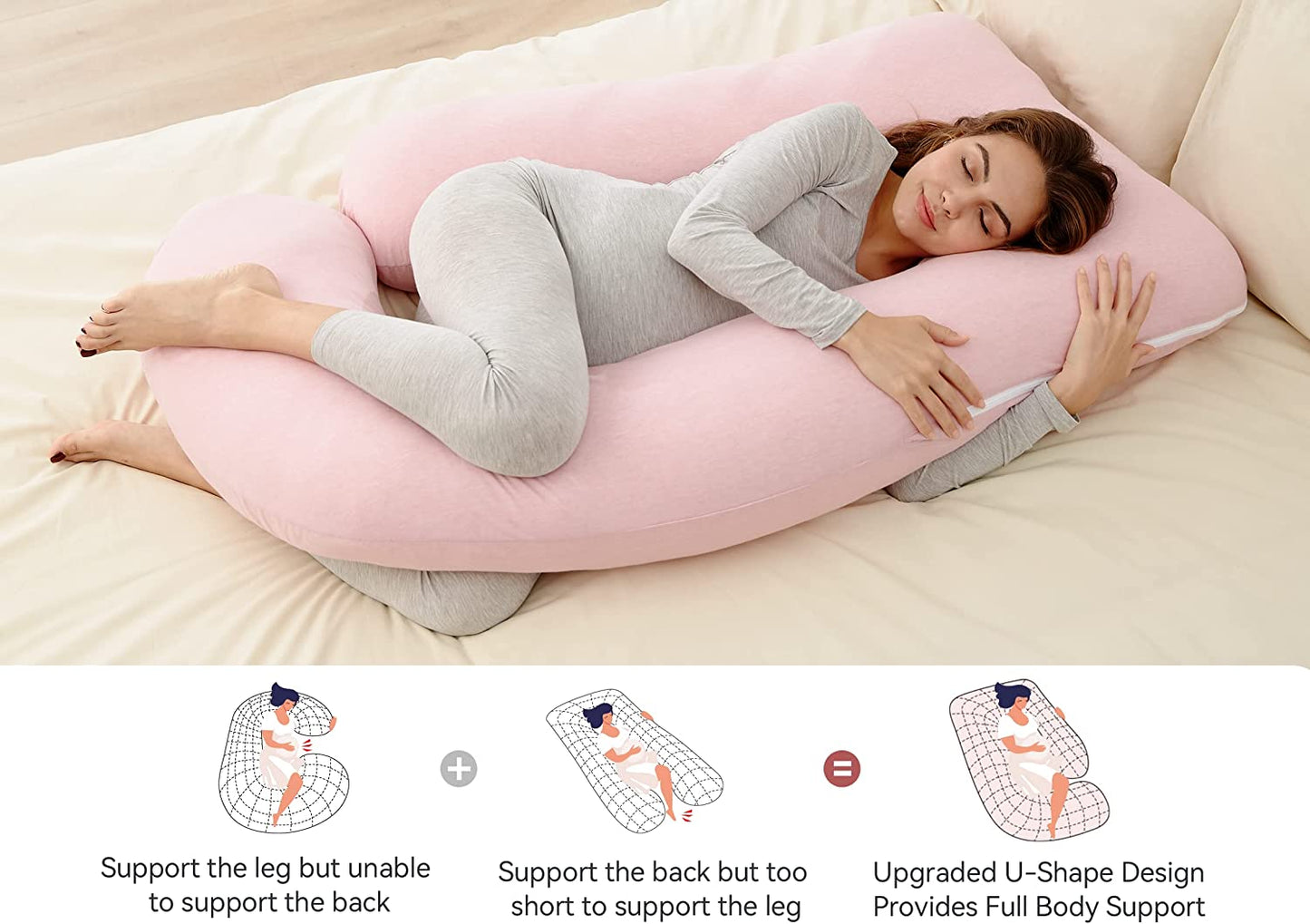 Pregnancy Support Pillow / Maternity Pillow / Sleeping Support Pillow Pink