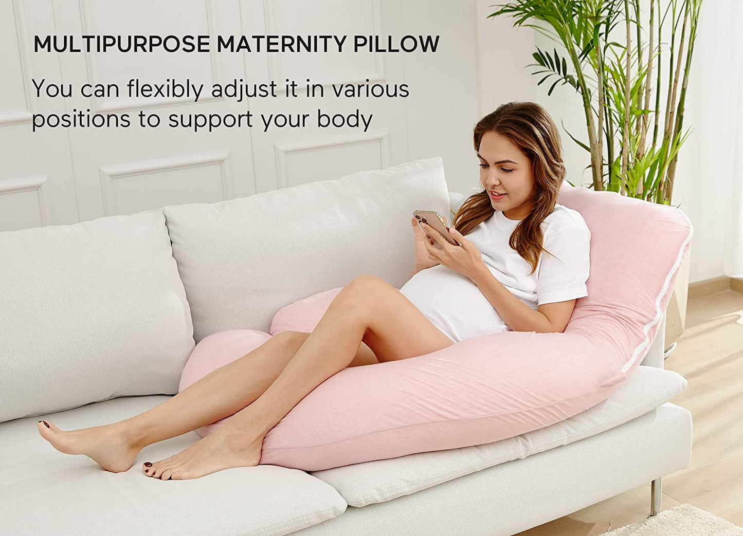 Pregnancy Support Pillow / Maternity Pillow / Sleeping Support Pillow Pink