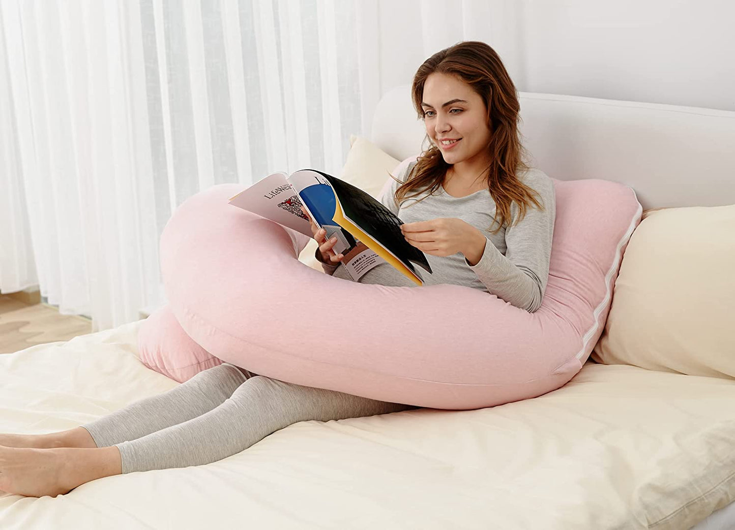 Pregnancy Support Pillow / Maternity Pillow / Sleeping Support Pillow Pink