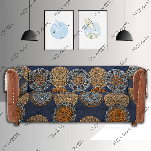 Ethnic Premium Circular Quilted Sofa Cover Set