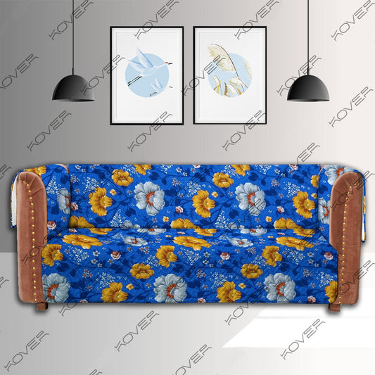 Neotraditional Flowers Quilted Sofa Cover Set