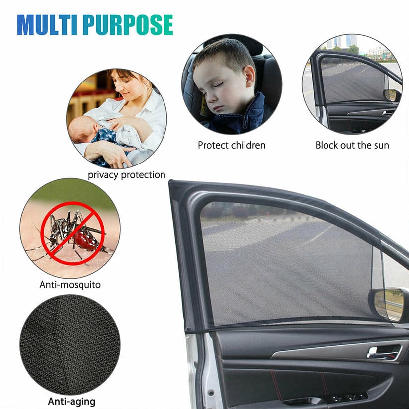 Car Window Sun Shades - Flexible Car Window Shades - 4 Pieces