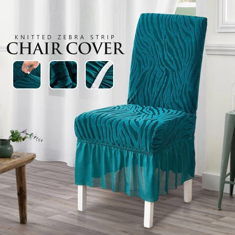 Zebra Chair Covers Frill / Fitted Style For Dinning/Office - All Colors